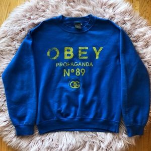 royal blue obey crew neck